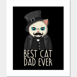 Best Cat Dad Ever White Version Posters and Art